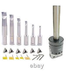 5/8 Shank 2 Boring Head Set 6pcs 1/2 Indexable Boring Bar & 6 Carbide Inserts