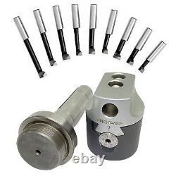 50mm NEW ADJUSTABLE BORING HEAD WITH R8 Shank with 5 toolbids