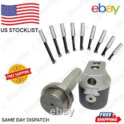 50mm PRECISION ADJUSTABLE BORING HEAD WITH R8 Shank & 9pcs carbide boring bars