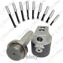 50mm PRECISION ADJUSTABLE BORING HEAD WITH R8 Shank & 9pcs carbide boring bars