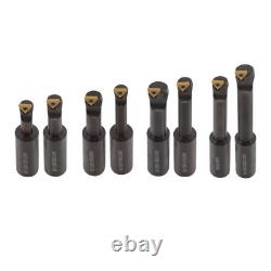 8Pieces Indexable 3/4 Boring Bar Set+3 Boring head R8 Shank Dial Reading 0-100
