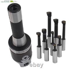 9-Pack Set 2 Boring Head R8 Shank 1/2 Carbide Boring Bar Set Replacement for Bri