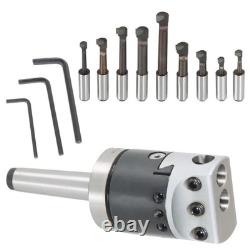 9 Pcs Shank Boring Bar Sets Boring Head 2(7/8-20) With MT2 Shank 3/8-16 1/2