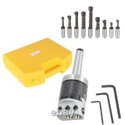 9 Pcs Shank Boring Bar Sets Boring Head 2(7/8-20) With MT2 Shank 3/8-16 1/2