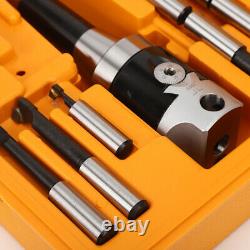 9PCs 2-Inch Boring Head Set 1/2-Inch R8 Shank CNC Milling Tool Kits Accessory