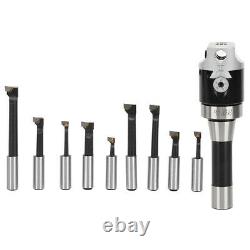 9PCs 2-Inch Boring Head Set 1/2-Inch R8 Shank CNC Milling Tool Kits Accessory