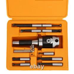 9PCs 2-Inch Boring Head Set 1/2-Inch R8 Shank CNC Milling Tool Kits Accessory