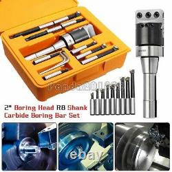 9Pcs 2 Precise R8 Boring Head R8 Shank Carbide Boring Bar Tool for Milling pans