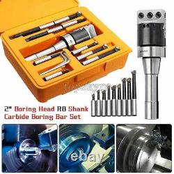 9Pcs 2 Precise R8 Boring Head R8 Shank Carbide Boring Tool for Milling Machine