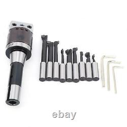 9Pcs Boring Head Set HighSpeed Steel CNC Tool Fixture + 1Pc Shank + 3Pc Hex