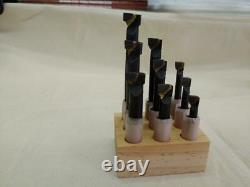 9pc Carbide Tipped Boring Bar Set With 2 Boring Head R-8 Shank #ctb9119