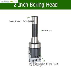 ALL-CARB 2 Inch Boring Head R8 Shank 9Pcs Boring Bars 1/2 Inch Carbide Boring Ba