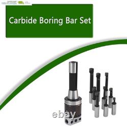 ALL-CARB 2 Inch Boring Head R8 Shank 9Pcs Boring Bars 1/2 Inch Carbide Boring Ba