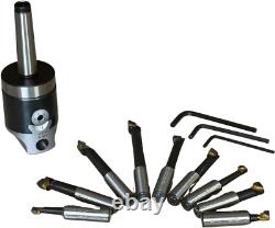 Boring Head 2(7/8-20) with MT2 Shank 3/8-16 Thread and 9Pcs 1/2 Shank Boring B