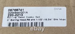 Boring Head Combo Set 3 Body with14 Piece Boring Bar Set 220-2213 INCOMPLETE