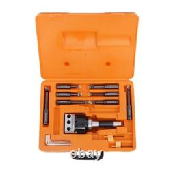 Boring Head R8 Shank 3 + 10Pcs Carbide Tipped 3/4 Boring Bar Set End Mills
