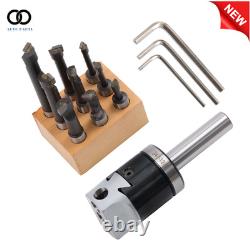 Boring Head Set 2 3/4 Shank 9 Piece 1/2 C6 Boring Bars for Lathe Mill