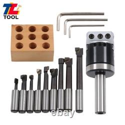 Boring Head and Bar Set 2 3/4 Shank 9Pcs 1/2 C6 for Machining
