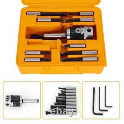 Boring Hole Boring Bar Set MT2-M10 F1-12 50mm Boring Head +9Pcs 12mm Boring Tool