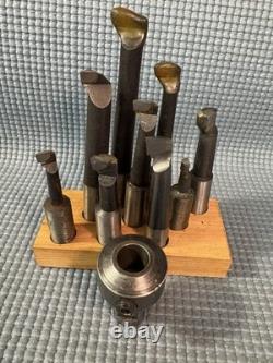 Bridgeport No. 2 Boring Head Set with R-8 Arbor Case Additional Boring Bars