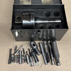 Bridgeport No. 2 Boring Head Set with R8 Shank, Case & Tooling