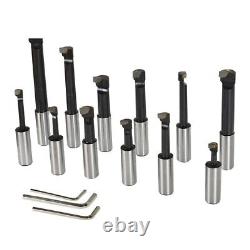 Carbide Boring Head Shank Set Of Milling Bar WithR8 Shank 12Pcs 3/4 Inch Stainless