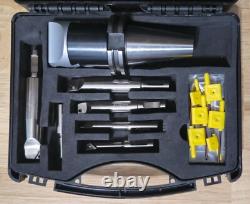 Cat40 2inch Boring Head Set With 6 Indexable Boring Bar And 6 Carbide Insert
