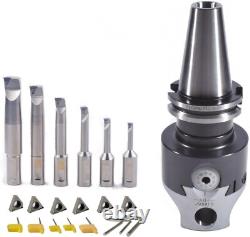 Cat40 2inch Boring Head Set With 6 Indexable Boring Bar And 6 Carbide Insert