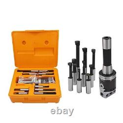 Compact 2 Inch Boring Head Milling Set with 1/2 Inch Carbide Bars 9 Pieces