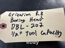 Criterion DBL 202 Boring Head With R8 Shank 1/2 Tool Capacity