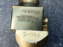 Criterion S-1 1/2 A 3/8 ID Boring Head CNC Lathe Tooling with 1 Shank. 375