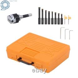 End Mills 3 Boring Head R8 Shank + 10Pcs 3/4 Carbide Tipped Boring Bar Set