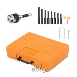End Mills 3 Boring Head R8 Shank + 10Pcs Carbide Tipped 3/4 Boring Bar Set