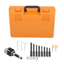End Mills 3 Boring Head R8 Shank + 10Pcs Carbide Tipped 3/4 Boring Bar Set