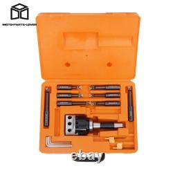 End Mills 3 Boring Head R8 Shank + 10pcs Carbide Tipped 3/4 Boring Bar Set