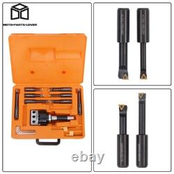 End Mills 3 Boring Head R8 Shank + 10pcs Carbide Tipped 3/4 Boring Bar Set