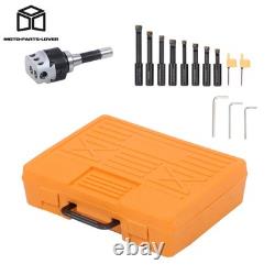 End Mills 3 Boring Head R8 Shank + 10pcs Carbide Tipped 3/4 Boring Bar Set