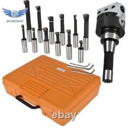 For Milling 3 Boring Head With R8 Shank and 12Pcs 3/4 Carbide Boring Bar Set