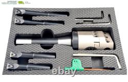HHIP 1001-0201 Indexable Tool Set, 2 Boring Head, R8 Shank, 4 Boring Bars