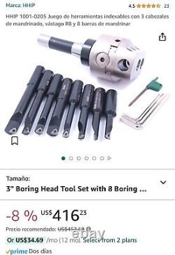 Indexable Tool Set With 3 Boring Head, R7 Shank & 7boring Bars (1001-0205)