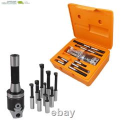 Kimllier 9Pcs 2 Inch Boring Head R8 1/2 Inch Shank Boring Bar Set Carbide Tipped