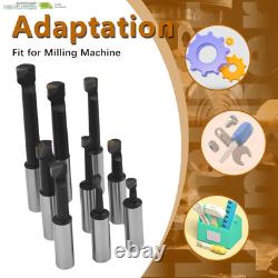 Kimllier 9Pcs 2 Inch Boring Head R8 1/2 Inch Shank Boring Bar Set Carbide Tipped