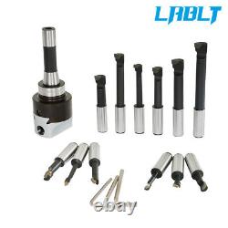 LABLT 3 Boring Head With R8 Shank and 12Pack 3/4 Carbide Boring Bar Set