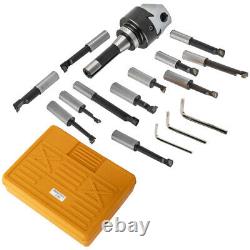 New 3/4 Boring Bars+R8 Shank+3 Boring Head+3x Allen Wrenches Kit Combo Milling