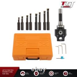 New 3 Boring head R8 Shank + 8pcs Indexable 3/4 Boring Bar Set TCMT