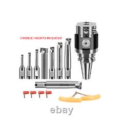 New Bt30 4inch Boring Head With 8pcs 18mm Carbide Inserts 2084 Set USA Sell