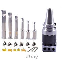 New Bt40 2inch Boring Head Set With 6 Indexable Boring Bar And 6 Carbide Inserts