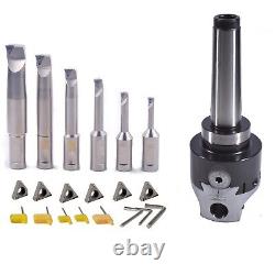 New Mt4 3inch Boring Head Set With 6 Indexable Boring Bar And 6 Carbide Inserts