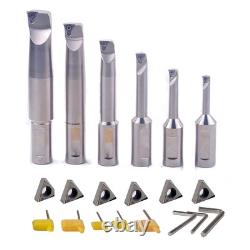 R8 Boring Head 2Inch and 1/2 Shank Bar 6pcs Set Inserts R8-2INCH