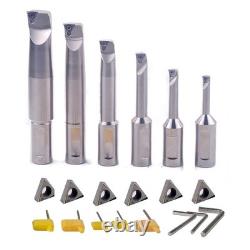 R8 Boring Head 2Inch and 1/2 Shank Bar 6pcs Set Inserts R8-2INCH